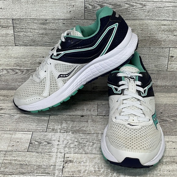 Saucony Shoes - Saucony Cohesion 11 White Blue Green Running Shoes S10420-1 Women Size 7.5